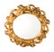 Round Carved Wood Gilded Wall Mirror