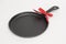 Round Cast Iron Skillet with Red Bow