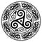 Round Celtic Design, triskele and celtic pattern