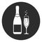 Round champagne vector pictogram