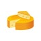 Round Cheese Head, Milk Based Product Isolated Icon