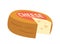 Round Cheese With A Smooth Surface, Made From Cow's, Goat's, Or Sheep's Milk. Cheese with Holes, Creamy