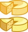 Round cheese Vector Icon