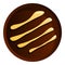 Round chocolate biscuit icon, cartoon style