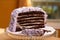 Round chocolate cake individual slice