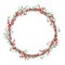 Round Christmas wreath with holly branches