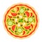 Round classic pizza vector flat isolated