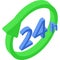 Round-the-clock 24hour service vector 3d logo icon