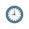 Round clock time hour icon on white background
