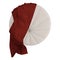 Round cloth pouf witch red plaid on a white background on top view. 3d rendering