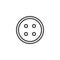 Round clothing button line icon