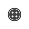 Round clothing button vector icon