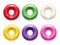 Round colorful hard candies set.