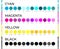 Round Cyan, Magenta, Yellow and Black CMYK Color Swatches Illustration