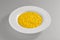 Round dish with yellow Milanese risotto