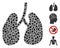 Round Dot Lungs Icon Mosaic