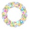 Round Easter wreath with colored eggs