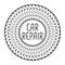 Round emblem with a spanner and inscription - Car repair. Vector illustration