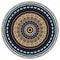 Round embroidery tribal mandala pattern. Colorful tapestry ethnic ornament on white background. Elegant decorative