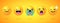 Round emoticons Yellow Emoji faces emoticon smile, digital smiley expression emotion feelings, chat cartoon emotes