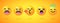 Round emoticons Yellow Emoji faces emoticon smile, digital smiley expression emotion feelings, chat cartoon emotes