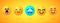 Round emoticons Yellow Emoji faces emoticon smile, digital smiley expression emotion feelings, chat cartoon emotes