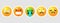 Round emoticons Yellow Emoji faces emoticon smile, digital smiley expression emotion feelings, chat cartoon emotes