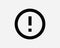 Round Error Icon. Notice Warning Problem Exclamation Point Symbol Attention Critical Issue Sign Black White Vector Graphic Clipart