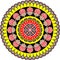 Round Ethnic mandala design Dot painting aboriginal style