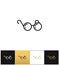 Round eyeglasses or black glasses vector icon