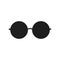 Round eyeglasses black silhouette icon design. Vector .