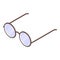 Round eyeglasses icon, isometric style
