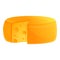 Round farm cheese icon, cartoon style