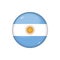Round flag of Argentina. Vector illustration. Button, icon, glossy badge