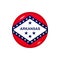 Round flag of Arkansas. Vector illustration. Button, icon, glossy badge
