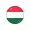 Round flag of Hungary. Vector illustration. Button, icon, glossy badge