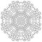 Round floral abstract pattern for coloring. Mandala from floral elements for relaxation.