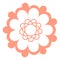 Round floral element. Blossom logo. Botany symbol
