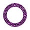 Round frame made of realistic purple amethysts with complex cuts