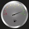 The round fuel gauge is realistic. Detail of the dashboard of a motorcycle car and other transport. White. Isolated on black