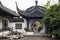 The round gate in Chinese style garden