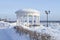 Round gazebo-rotunda on the city embankment. Myshkin