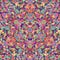 Round geometric triangle kaleidoscope mandala background - symmetric vector pattern design from multicolored triangles