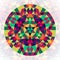 Round geometric triangle kaleidoscopic mandala design - symmetrical vector pattern graphic