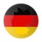 Round german flag and map of germany outline sticker