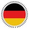 Round German flag with people