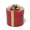 Round Gift Box With Golden Ribbon Bow