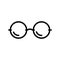 round glasses optical color icon vector illustration