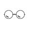 round glasses optical color icon vector illustration