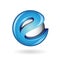 Round Glossy Letter E 3d Blue Logo Icon